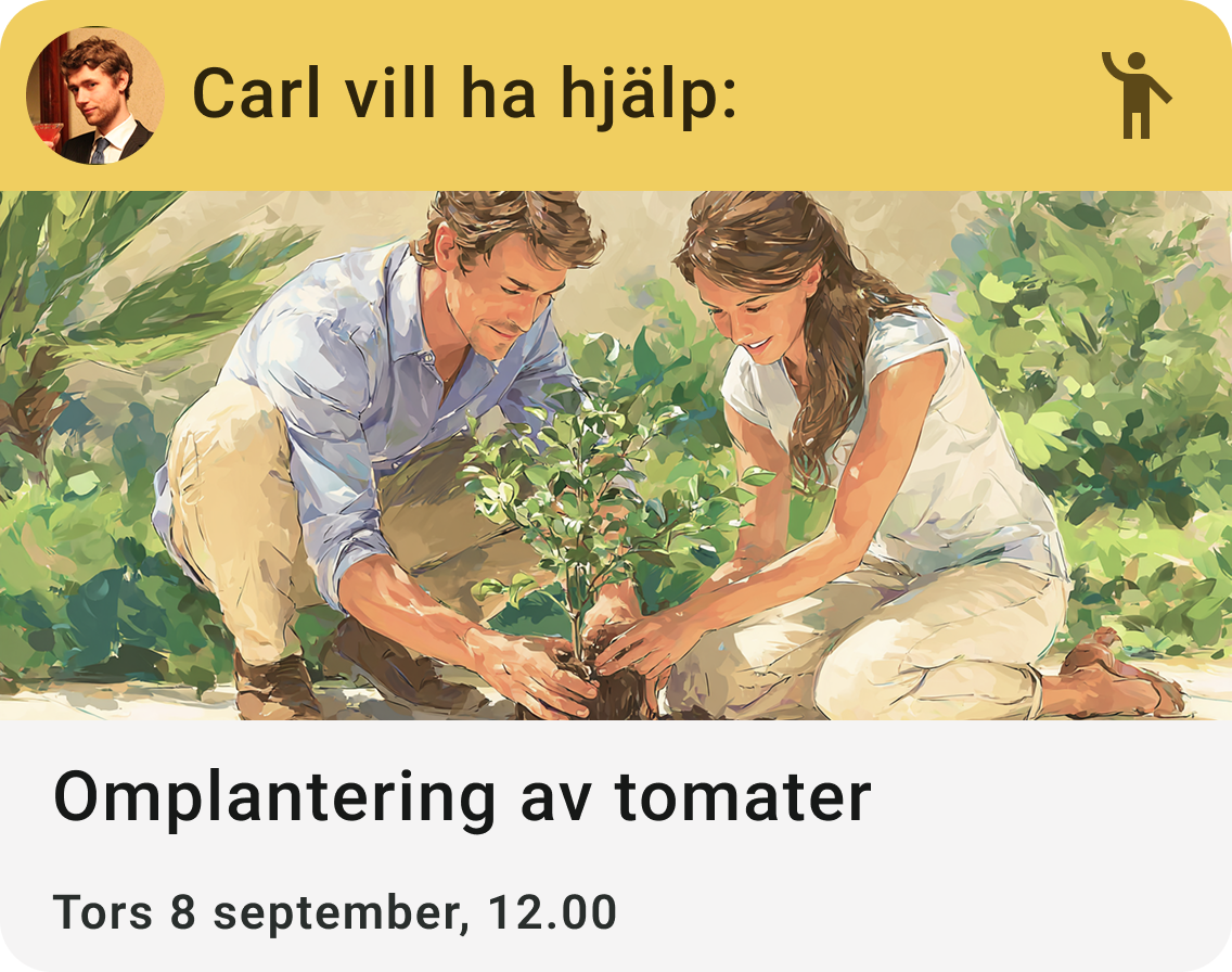 Carl vill ha hjälp med omplantering av tomater
